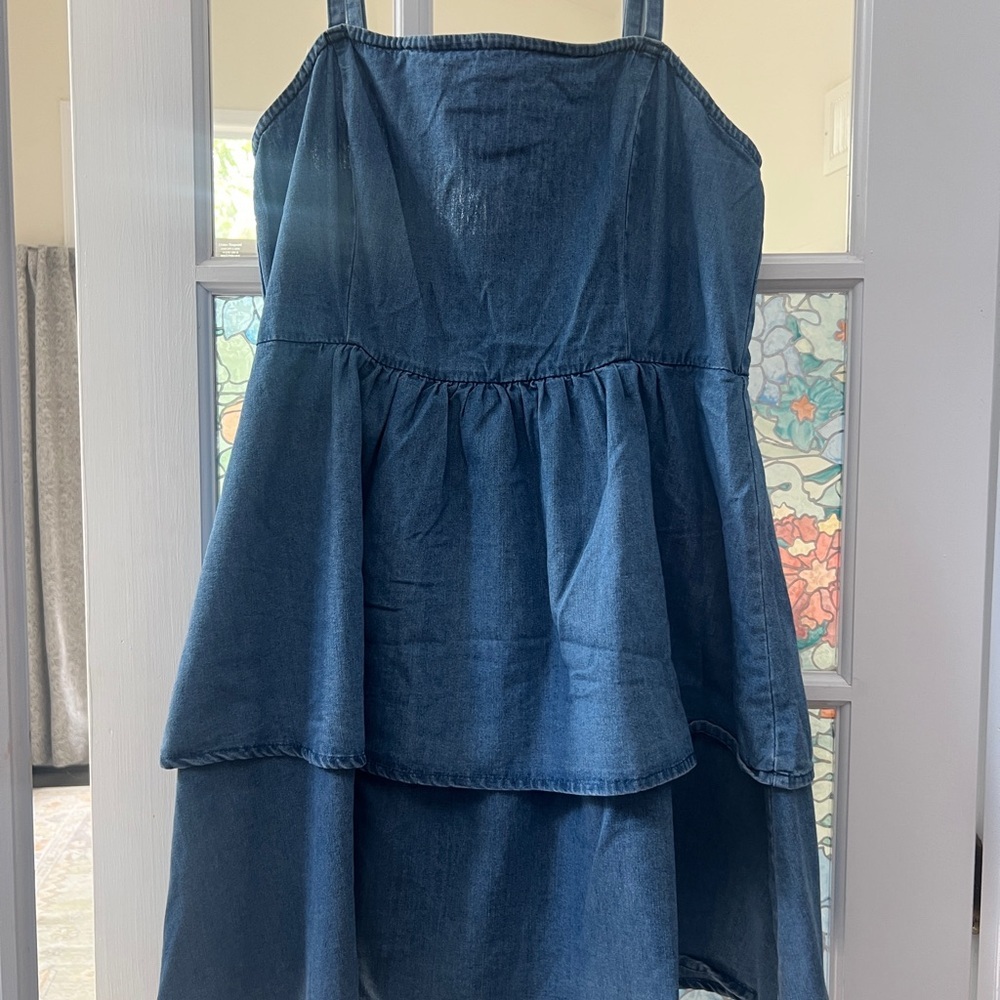 City Chic Blue Denim Mini Dress - Picture 6 of 8